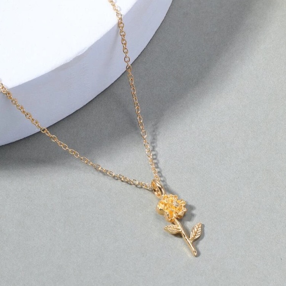 2/$10 NEW! Flower Pendant Necklace Boho Cute Sequin Dainty Summer Gold Charm - Picture 5 of 6